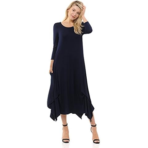 Pastel by Vivienne Women's Handkerchief Dress with Pockets - Blue - Small Cover
