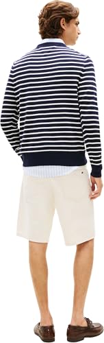 Tommy Hilfiger Herren Pullover Essential Cotton mit Rundhalsausschnitt, Blau (Desert Sky/Ivory Petal), S – Ansicht 3
