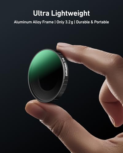 Image of TELESIN Black Diffusion 1 /4 Filter for DJI Osmo Nano, Pro Mist Style Lens Filter, Soft Skin & Cinematic Glow, Reduce Harsh Highlights, HD Optical Glass, Lightweight Aluminum Frame