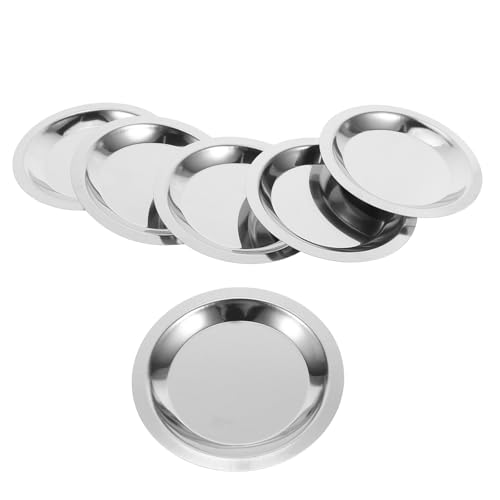 Toyvian 6 Piezas Posavasos para Botellas de Vino de Acero Inoxidable Resistentes al Calor y Reutilizables con Diseño Redondo para Proteger Mesas y Evitar Quemaduras el Hogar