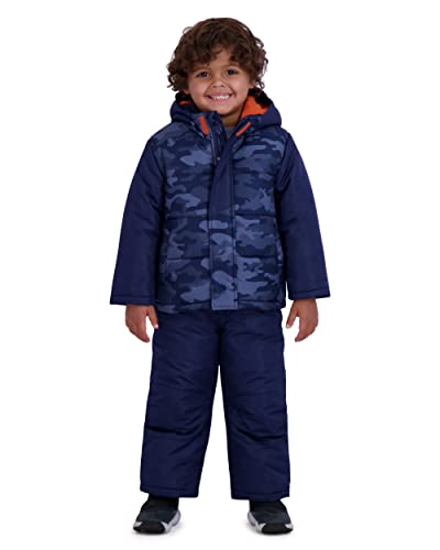 Rothschild Boys' Ski Jacket and Snowbib Snowsuit Set, Camo Navy, 12M