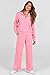 PRETTYGARDEN Women's 2026 Fall Fashion Clothes Half Zip Sweatshirts and Palazzo Pants Sweatsuit Sets (Pink,Medium)