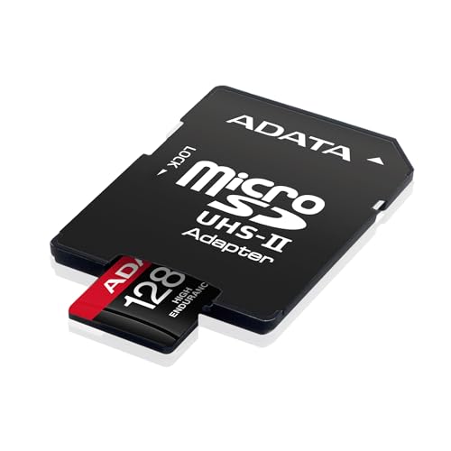 Image of ADATA High Endurance 128GB microSDXC UHS-I Memory Card with Adapter, V30, A2, U3, Class 10, Up to 100MB /s Read & 85MB /s Write, 4K Ultra HD Recording for Dashcams, CCTV, Action Cameras, Drones, Phones