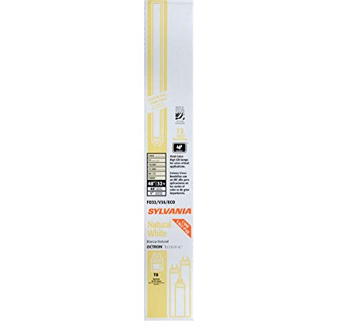SYLVANIA T8 Octron Fluorescent Tube Ecologic Lamp, 32W, G12 Base, 2450 Lumens, 3500K, 90 CRI, Rapid and Instant Start (22401)