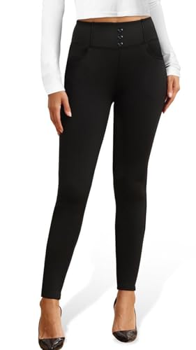 Agenlulu High Waisted Dress Pants for Women Slim Pencil Leg Elastic Waist Pull On Work Slacks for Women Business Casual