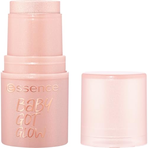 essence BABY GOT GLOW highlighter stick Nr. 20 Pink sofortiges Ergebnis glänzend strahlend schimmernd vegan ölfrei ohne Parabene ohne Mikroplastikpartikel 1er Pack (5.5g)