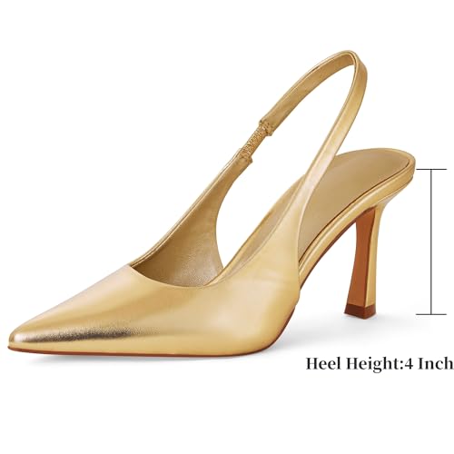 Elisabet Tang Women's Slingback Stiletto Pumps 4 Inch Sexy Pointed Closed Toe High Heels Shoes for Women Fashion Dress Wedding Party Prom2