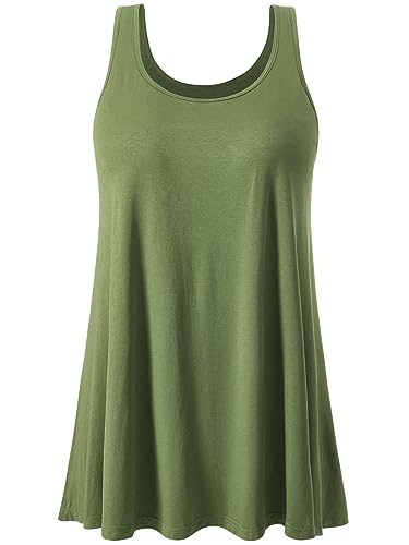 Image of Air Curvey Tank Tops for Women Build in Bra Casual Flowy Tank Pleated Loose Fit S-XXXXL