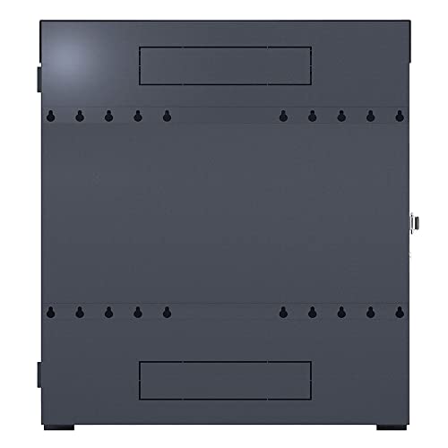 Image of NavePoint 8U Vertical Server Rack Enclosure, Low Profile, 23.6 inch Deep, Max Weight Capacity 132lbs - 8U Network Cabinet Vertical Wall Mount, Perforated, Black