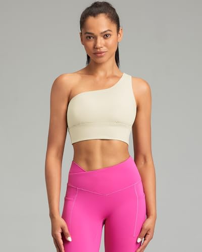 Image of Queenie Ke Womens One Shoulder Sports Bra Left Side Strap Yoga Bras Gym Training Workout Crop Tops