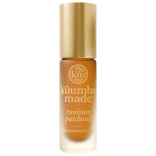 Kuumba Made Tunisian Patchouli Fragrance Oil, Long-Lasting Scented Oil Perfume Roller, Vegan, Alcohol-Free, 0.15 Fl Oz