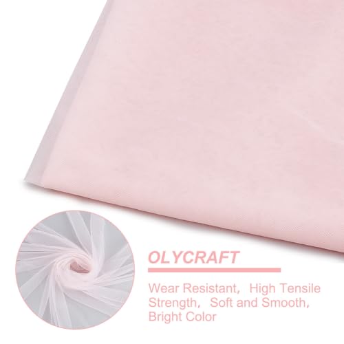 OLYCRAFT 2x1.6m Pink Tulle Fabrics Chiffon Sheer Crepe Fabric Gauze Mesh Bolt Net Chinlon Tulle for Cloths Wrapping DIY Sewing Crafts Wedding Party Decorations - Image 4