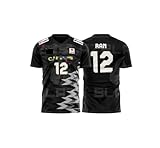 Japanisches Japanisches Volleyball-Trikot, Nationalmannschaft, #12 Ran, roter V-Ausschnitt, Schwarz, X-Klein