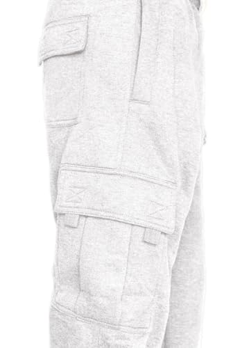 Image of Men's Cargo Sweatpants Casual Fleece Joggers Loose Fit Open Bottom Athletic Pants for Men with Pockets