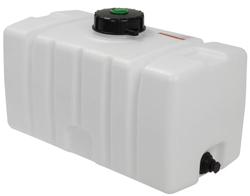 Elkhart Plastics 50 Gallon Water Storage Tank and Sprayer Tank Square Plastic Reservoir for Water and Non-Flammable Liquids 38.00 L x 18.85 W x 22.55 (107049A03)
