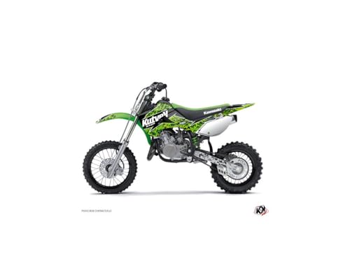 Kit Deco Moto Cross Predator Compatible avec Kawasaki 65 KX Noir Vert
