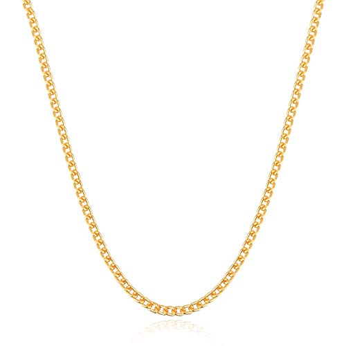 Collier chaîne gourmette or jaune 18 carats femme qui ne noircit pas pour peau sensible