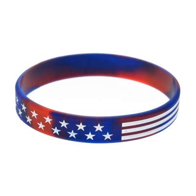 2pcs USA American Flag Silicone Stretchable Bracelets Stars and Stripes Wristband Camouflage Multicolor Fashion Jewelry2