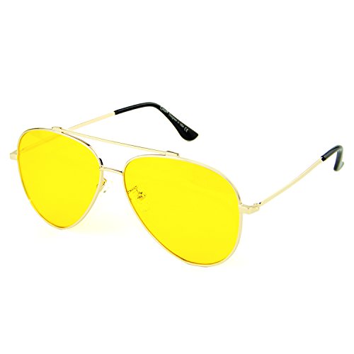 Image of Cyxus Aviator Blue Light Blocking Glasses for Men Woman Oversized Trendy Night Vision for Gaming Driving Computer 8805
