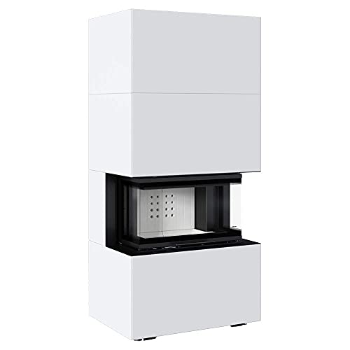 KRATKI Kaminbausatz Home Easy Box | Kamineinsatz 7 kW | 180,1 x 84,2 cm | Schwarz | Heizeinsatz mit Doppeltüröffnungssystem Guillotine nach Links & rechts | 2.BimSchV 15a B-Vg | Ideal für Zuhause