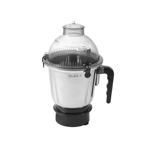 Image of Sujata 1500 ml Dome Jar | Food Grade Stainless Steel Mixer Grinder Jar | Heavy Duty Metal Socket | Compatible with all 900W Mixer Grinders | Perfect for Batters, and Masalas | Black