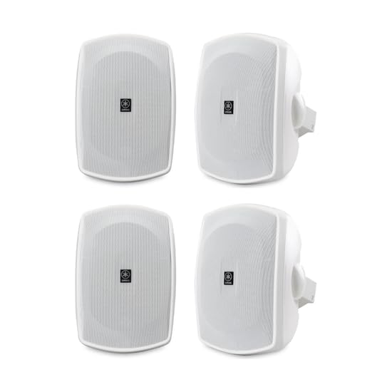 YAMAHA NS-AW390 All Weather Indoor/Outdoor 6.5-inch 2-Way Speakers Includes Wall/Ceiling Mounts - 4 Speakers (White)