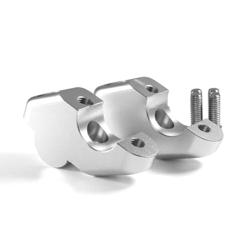 Motorrad-Lenkererhöhung Für Aprilia Tuono 660 (2021) – Tuono V4 1100 RF RR Factory (2017) – Lift-Riser-Klemmenverlängerung, Drag-Bar-Adapter. Teleskop-Lenkerhöhenadapter(Silber1)