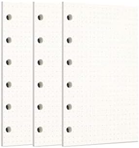 Zelten 3 Pack A6 135 Sheets/270 Pages Blank Loose Leaf Punched Paper Refills Paper for 6 Hole Binder Personal Organizer Diary Notebook Refillable Planner