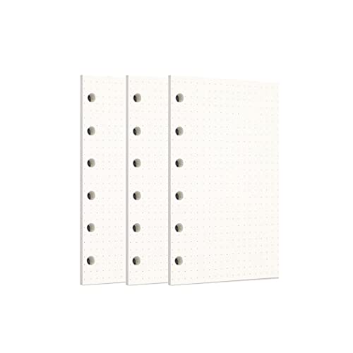 Image of Zelten Loose Leaf Punched Paper Refills Paper for 6 Hole Binder Personal Organizer Diary Notebook Refillable Planner (Dotted,A7 /6 Hole)