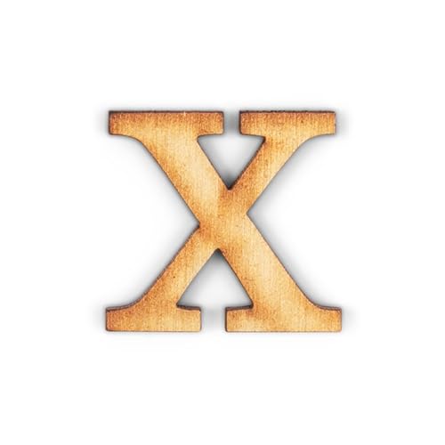 2-Inch Decorative Wooden Letter X - Alphabet Block Letters for DIY Wall Signs, Table & Shelf Decorations - Wood Letters for Crafts & Party Decor