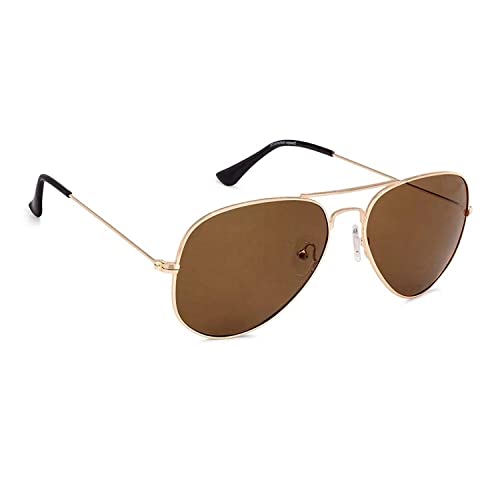 Dervin UV Protected Unisex Adult Aviator Sunglasses (Medium, Glas...