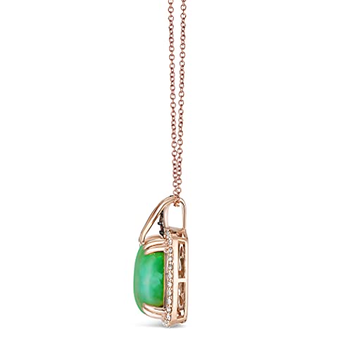 LE VIAN 4 5/8 Carat Cushion Shape Green Aquaprase Rectangle Halo Pendant Necklace for Women I 14k Rose Gold Plated Sterling Silver Necklace I 18 Inch Chain w Lobster Claw I 1/4 Carat Topaz and Quartz2