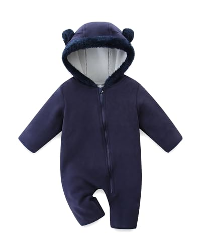 Baby Jumpsuit with Bear Hoodie for Newborns