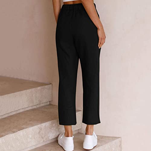Pantaloni estivi da donna, lunghi con tasche, per