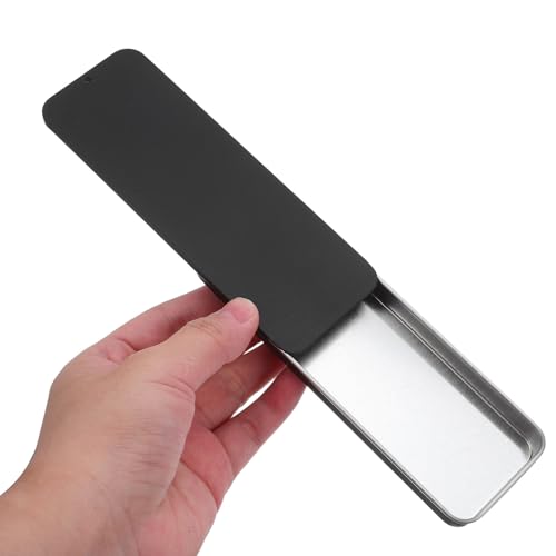 Boîte métallique rectangulaire noire de rangement avec fermeture à glissière