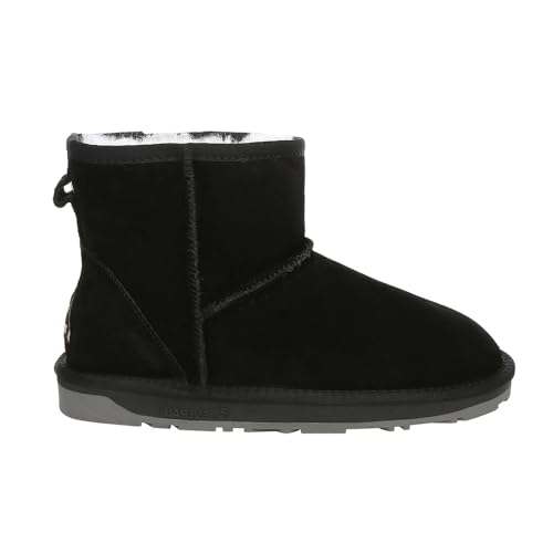 Men Falcon Mini Classic Boots Warm Winter Sheepskin Suede Water Resistant Boots, US