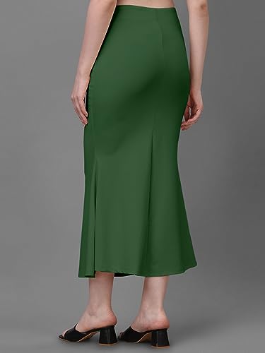 Image of Women's Saree Shapewear Petticoat, Cotton Blend Stretchable Mermaid Skirt, High Waist Tummy Control, Smooth Curve Fit with Adjustable Drawstring