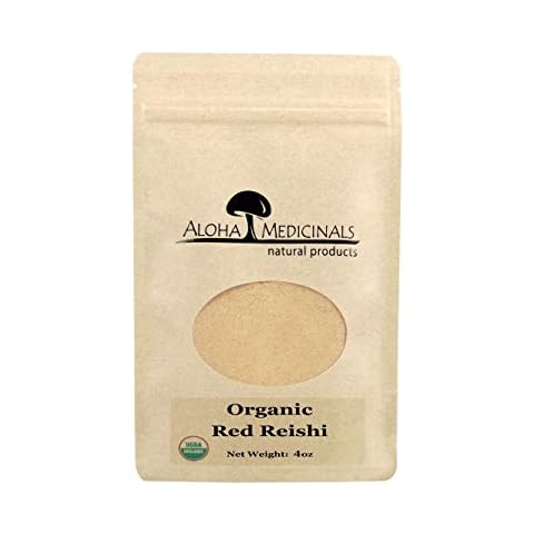 Aloha Medicinals Red Reishi, Organic Mushrooms Supplement, Supports Immune Health, Bag of 4 oz Powder Cover