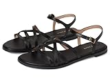 Cole Haan Women's Flynn Strappy Sandal Flat, Black Leather, 8