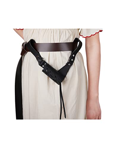 MYAYD PU Leather Retro Medieval Cross Knight Belt Sword Scabbard Hanging Holder Frog Handmade4