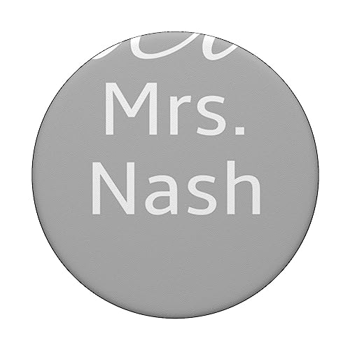 Mrs. NASH personalized engagment announcment PopSockets Swappable PopGrip, Black - Image 3