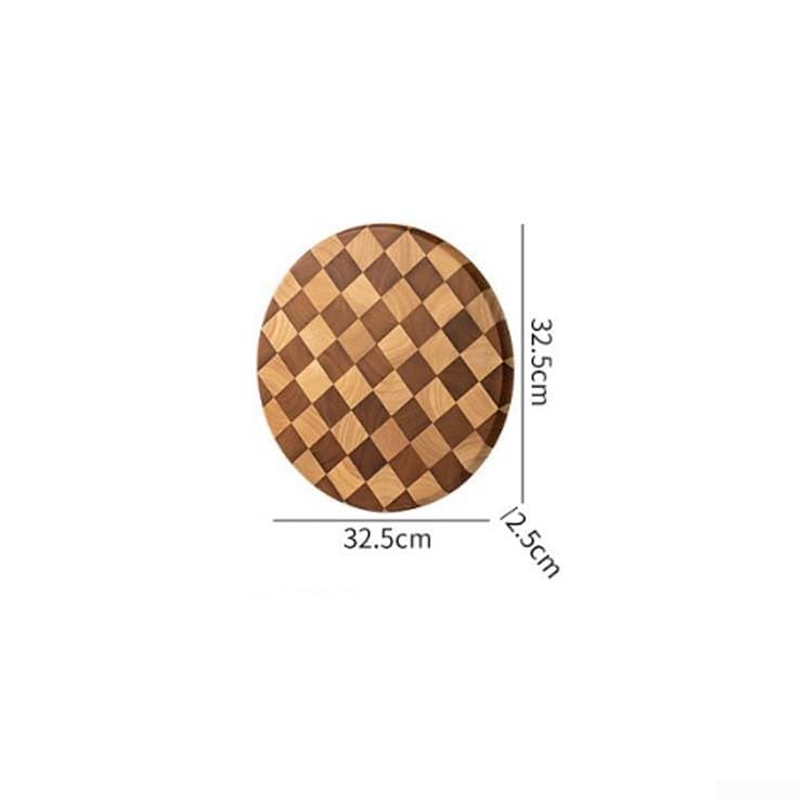Planche à découper en bois d'hévéa damier bloc épais double face - 5