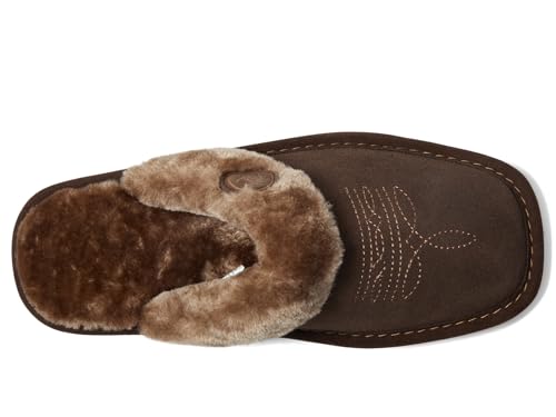 Image of ARIAT Women's Jackie Square Toe Warm Soft Genuine Suede Leather Indoor Outdoor Slippers with Plush Collar