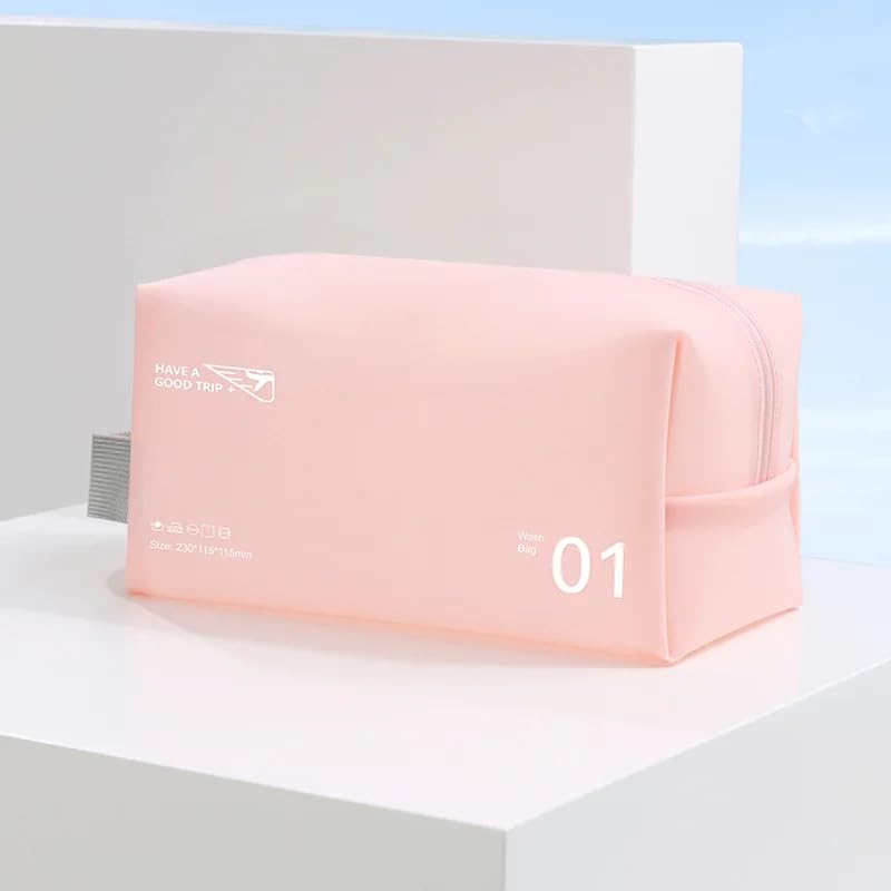 Image of PVC Toiletry Bag for Men & Women for Travel | Pink | Pack of 01