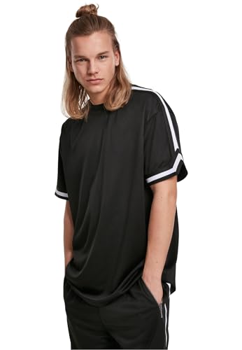 Urban Classics Oversized Stripes Mesh Hombre Camiseta Negro XL 100% poliéster Ancho