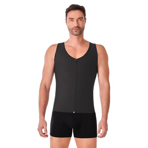 Ann Chery 2034 Men’s Powernet Compression Vest | Abdominal Control, Back Support, and Posture Correction | Men’s Shapewear
