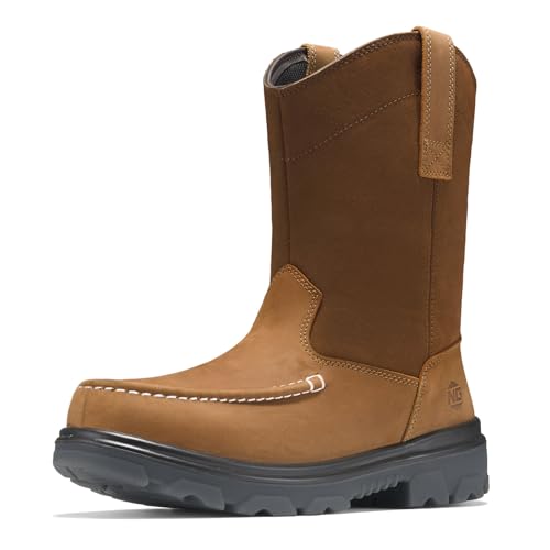 Image of NINGO Steel Toe Work Boots for Men, Waterproof Wellington Mens Boots with Full Grain Leather, Slip Resistant and Puncture Proof, Pull-On Work Shoes for Construction, Industrial and Farming