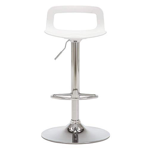 Thksbought Set Of 4 Modern Bar Stools Plastic Adjustable Counter Height Swivel Stool (Matte White) #TOP3