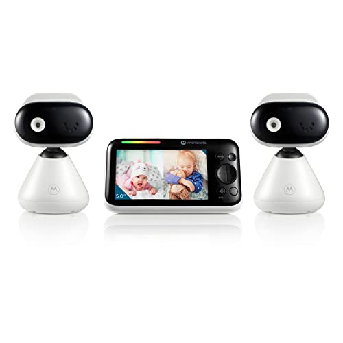 Motorola Nursery PIP1500-2 Video Baby Monitor w/ 2 Cameras, Parent Unit, Wall Mount, 1000-ft Range, Two-Way Audio, Room Temperature Monitoring
