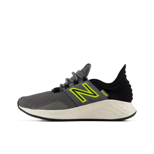Image of New Balance Kid's Fresh Foam Roav V1 Lace-Up Running Shoe, Castlerock Pfp /Black, 1 Little Kid